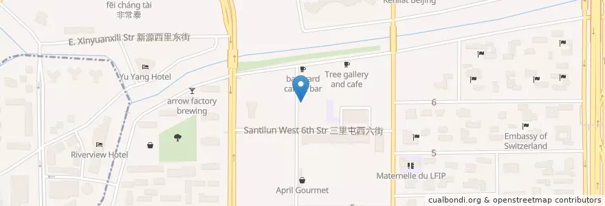 Mapa de ubicacion de Schindlers Anlegestelle en 중국, 베이징시, 허베이성, 朝阳区 / Chaoyang.