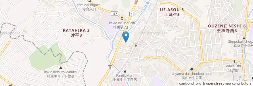Mapa de ubicacion de かもめ薬局 en Japan, Präfektur Kanagawa, 川崎市, 麻生区.