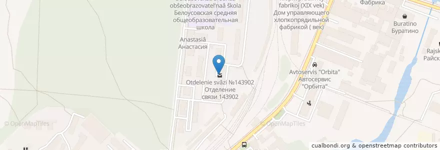 Mapa de ubicacion de Отделение связи №143902 en Rusia, Distrito Federal Central, Óblast De Moscú, Городской Округ Балашиха.
