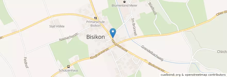 Mapa de ubicacion de Dorfbrunnen Bisikon en 스위스, 취리히, Bezirk Pfäffikon, Illnau-Effretikon.