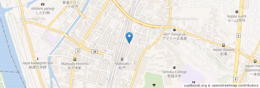 Mapa de ubicacion de ユーエスファーマシー en Japonya, 千葉県, 松戸市.