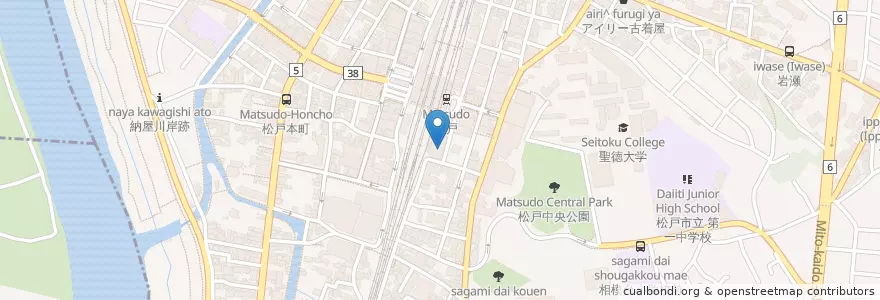 Mapa de ubicacion de カウンターバーTifferny en 일본, 지바현, 松戸市.