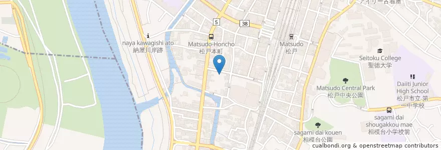 Mapa de ubicacion de 日本蕎麦田中屋 en اليابان, 千葉県, 松戸市.