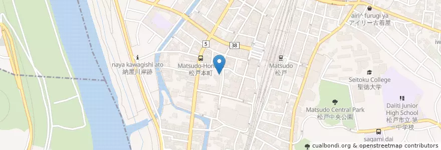 Mapa de ubicacion de 美登利亭 en 日本, 千葉県, 松戸市.