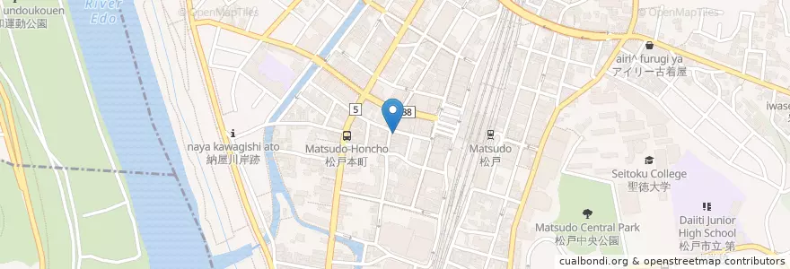 Mapa de ubicacion de ふれあい薬局 en 日本, 千葉県, 松戸市.