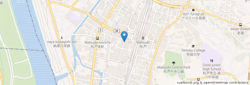 Mapa de ubicacion de とり鉄 (Toritetsu) en 日本, 千葉県, 松戸市.