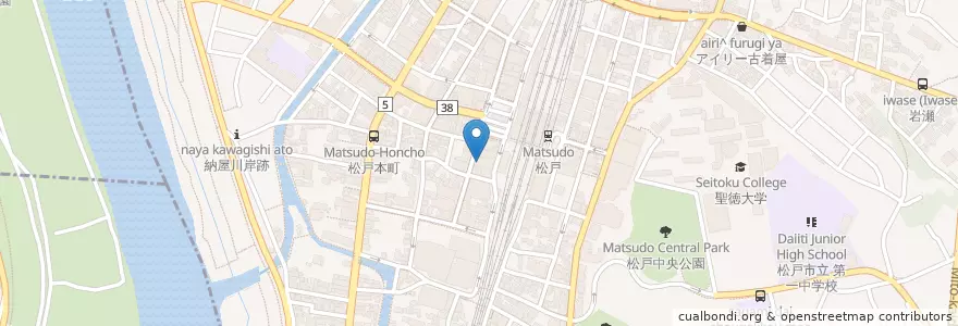 Mapa de ubicacion de みずほ銀行 en اليابان, 千葉県, 松戸市.