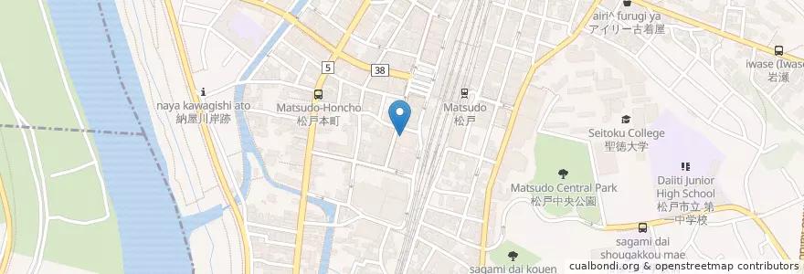 Mapa de ubicacion de ジョナサン en 일본, 지바현, 松戸市.
