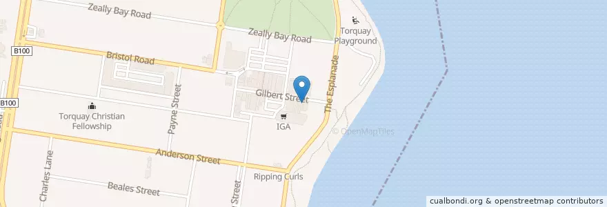 Mapa de ubicacion de The Pear Tree Espresso Bar en 오스트레일리아, Victoria, Surf Coast Shire.