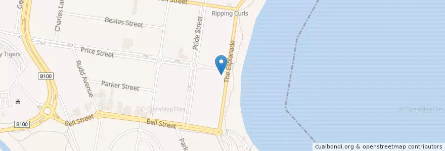 Mapa de ubicacion de Front Beach Cafe en Australien, Victoria, Surf Coast Shire.