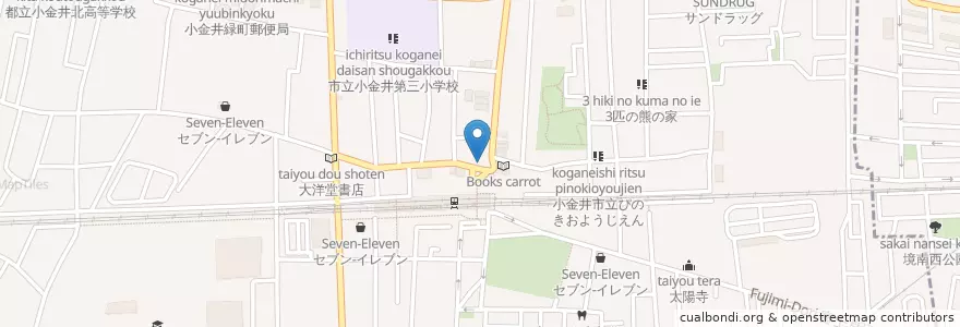 Mapa de ubicacion de 小金井警察署東小金井駅前交番 en Japão, Tóquio, 小金井市.