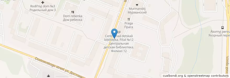 Mapa de ubicacion de Почтовое отделение №14 en Russie, District Fédéral Du Nord-Ouest, Oblast De Mourmansk, Городской Округ Мурманск.