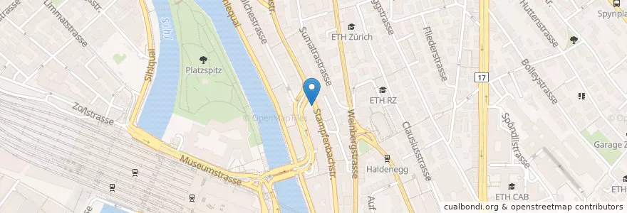 Mapa de ubicacion de Stampfenbachstrasse 35 en Suíça, Zurique, Bezirk Zürich, Zürich.