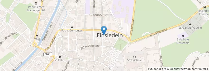 Mapa de ubicacion de Brunnen Jugendkirche en Schweiz/Suisse/Svizzera/Svizra, Schwyz, Einsiedeln, Einsiedeln.