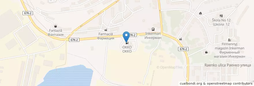 Mapa de ubicacion de ОККО en روسیه, Южный Федеральный Округ, Севастополь, Севастополь, Балаклавский Район, Инкерман.
