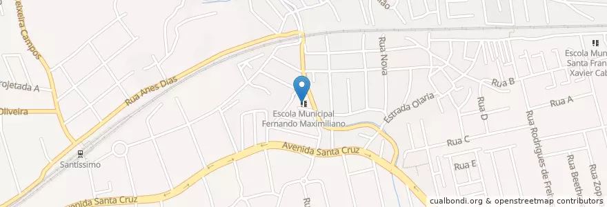 Mapa de ubicacion de Escola Municipal Fernando Maximiliano en ブラジル, 南東部地域, リオ デ ジャネイロ, Região Metropolitana Do Rio De Janeiro, Região Geográfica Imediata Do Rio De Janeiro, Região Geográfica Intermediária Do Rio De Janeiro, リオデジャネイロ.