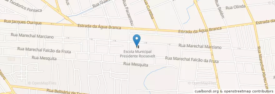 Mapa de ubicacion de Escola Municipal Presidente Roosevelt en Brazil, Southeast Region, Rio De Janeiro, Região Metropolitana Do Rio De Janeiro, Região Geográfica Imediata Do Rio De Janeiro, Região Geográfica Intermediária Do Rio De Janeiro, Rio De Janeiro.