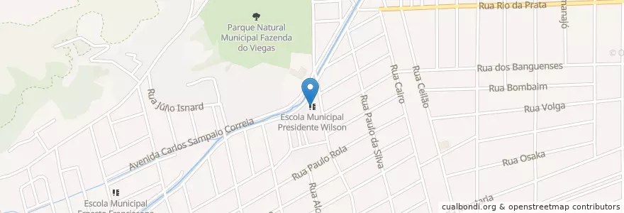 Mapa de ubicacion de Escola Municipal Presidente Wilson en Brazilië, Regio Zuidoost, Rio De Janeiro, Região Geográfica Imediata Do Rio De Janeiro, Região Metropolitana Do Rio De Janeiro, Região Geográfica Intermediária Do Rio De Janeiro, Rio De Janeiro.