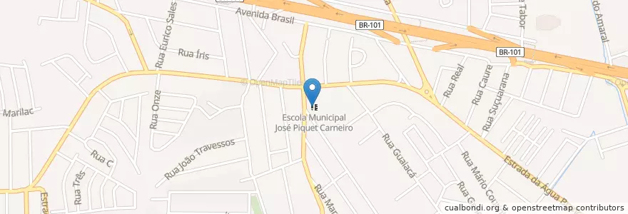 Mapa de ubicacion de Escola Municipal José Piquet Carneiro en 브라질, 남동지방, 리우데자네이루, Região Metropolitana Do Rio De Janeiro, Região Geográfica Imediata Do Rio De Janeiro, Região Geográfica Intermediária Do Rio De Janeiro, 리우데자네이루.