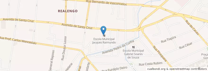 Mapa de ubicacion de Escola Municipal Jacques Raimundo en 브라질, 남동지방, 리우데자네이루, Região Metropolitana Do Rio De Janeiro, Região Geográfica Imediata Do Rio De Janeiro, Região Geográfica Intermediária Do Rio De Janeiro, 리우데자네이루.