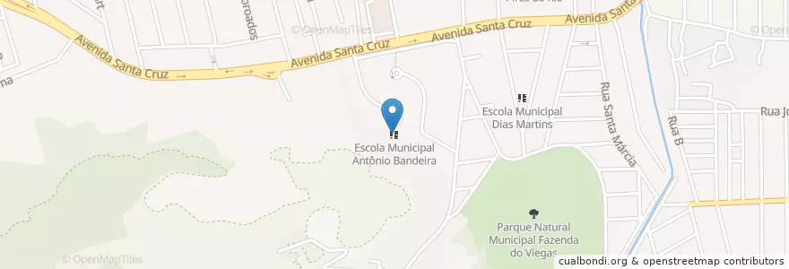 Mapa de ubicacion de Escola Municipal Antônio Bandeira en Brasilien, Südosten, Rio De Janeiro, Região Metropolitana Do Rio De Janeiro, Região Geográfica Imediata Do Rio De Janeiro, Região Geográfica Intermediária Do Rio De Janeiro, Rio De Janeiro.