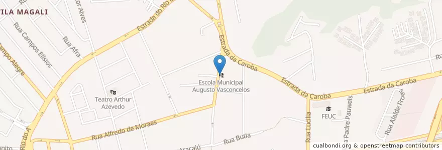 Mapa de ubicacion de Escola Municipal Augusto Vasconcelos en 브라질, 남동지방, 리우데자네이루, Região Geográfica Imediata Do Rio De Janeiro, Região Metropolitana Do Rio De Janeiro, Região Geográfica Intermediária Do Rio De Janeiro, 리우데자네이루.