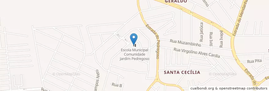 Mapa de ubicacion de Escola Municipal Comunidade Jardim Pedregoso en Brasilien, Südosten, Rio De Janeiro, Região Metropolitana Do Rio De Janeiro, Região Geográfica Imediata Do Rio De Janeiro, Região Geográfica Intermediária Do Rio De Janeiro, Rio De Janeiro.