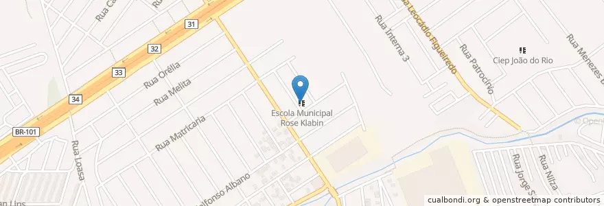 Mapa de ubicacion de Escola Municipal Rose Klabin en ブラジル, 南東部地域, リオ デ ジャネイロ, Região Geográfica Imediata Do Rio De Janeiro, Região Metropolitana Do Rio De Janeiro, Região Geográfica Intermediária Do Rio De Janeiro, リオデジャネイロ.