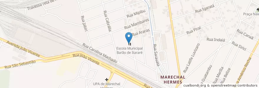 Mapa de ubicacion de Escola Municipal Barão de Itararé en 브라질, 남동지방, 리우데자네이루, Região Metropolitana Do Rio De Janeiro, Região Geográfica Imediata Do Rio De Janeiro, Região Geográfica Intermediária Do Rio De Janeiro, 리우데자네이루.
