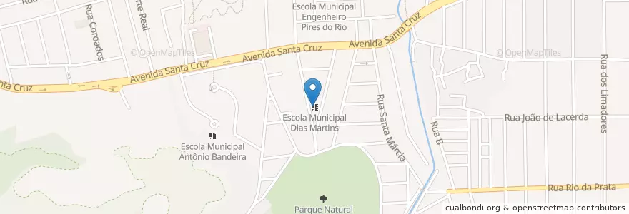 Mapa de ubicacion de Escola Municipal Dias Martins en 브라질, 남동지방, 리우데자네이루, Região Metropolitana Do Rio De Janeiro, Região Geográfica Imediata Do Rio De Janeiro, Região Geográfica Intermediária Do Rio De Janeiro, 리우데자네이루.