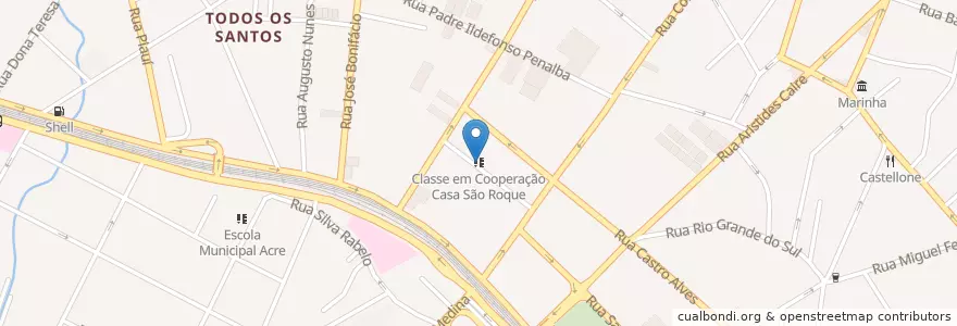 Mapa de ubicacion de Classe em Cooperação Casa São Roque en Brasilien, Südosten, Rio De Janeiro, Região Geográfica Imediata Do Rio De Janeiro, Região Metropolitana Do Rio De Janeiro, Região Geográfica Intermediária Do Rio De Janeiro, Rio De Janeiro.