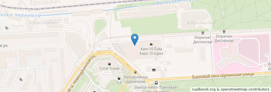 Mapa de ubicacion de Ёлки-Палки en Rusia, Distrito Federal Central, Москва, Северо-Западный Административный Округ, Район Щукино.
