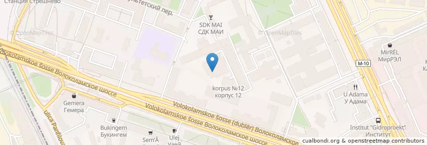 Mapa de ubicacion de Библиотека МАИ en Rusya Federasyonu, Центральный Федеральный Округ, Москва, Северный Административный Округ, Район Сокол.