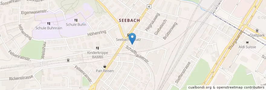 Mapa de ubicacion de Migros Seebach en Switzerland, Zurich, District Zurich, Zurich.