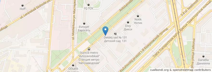 Mapa de ubicacion de Горздрав en Rusia, Distrito Federal Central, Москва, Южный Административный Округ, Даниловский Район.