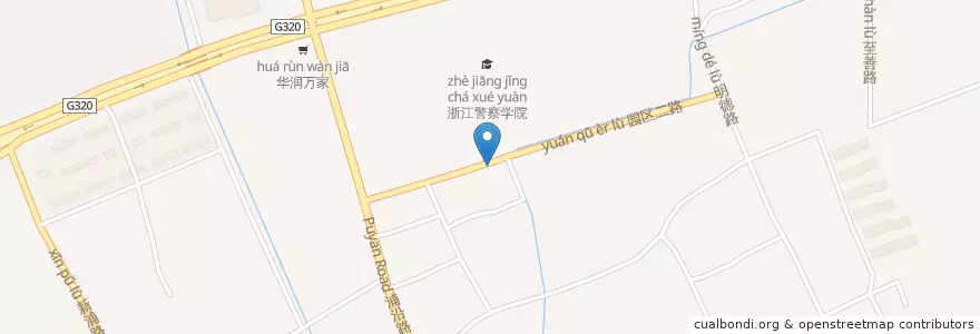 Mapa de ubicacion de 浦沿街道 en 中国, 浙江省, 杭州市, 滨江区, 浦沿街道.