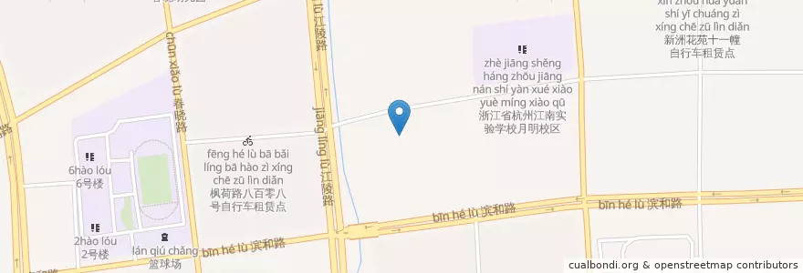 Mapa de ubicacion de 西兴街道 en China, Zhejiang, Hangzhou, Binjiang, 西兴街道.