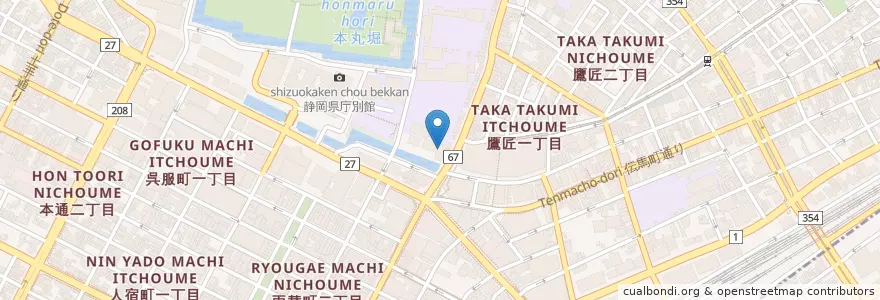 Mapa de ubicacion de 教育会館 en 일본, 시즈오카현, 시즈오카시, 葵区.