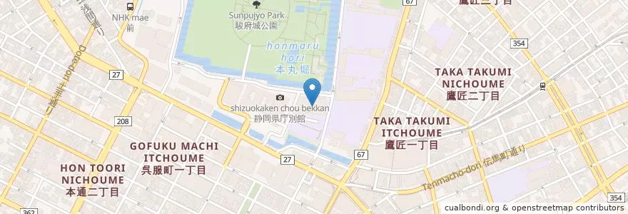 Mapa de ubicacion de 静岡市青葉会議棟 en Japan, Präfektur Shizuoka, 静岡市, 葵区.