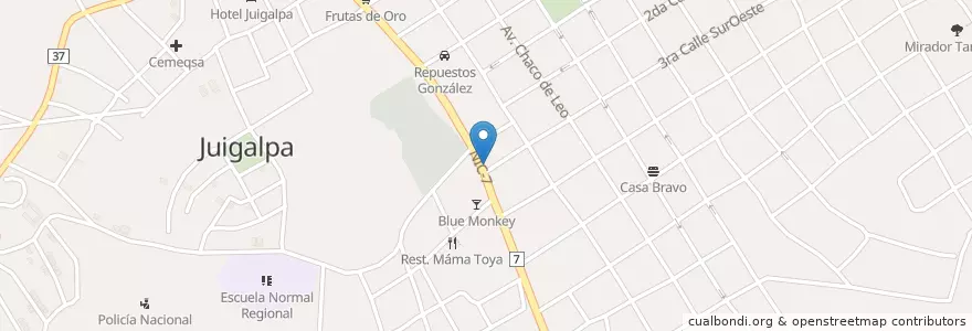 Mapa de ubicacion de La Yunta en Nicaragua, Chontales, Juigalpa (Municipio).