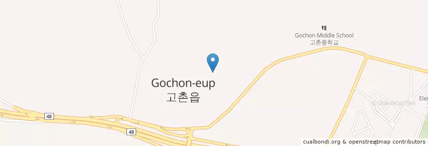 Mapa de ubicacion de 고촌읍 en 韩国/南韓, 京畿道, 金浦市, 고촌읍.