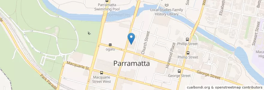 Mapa de ubicacion de Parramatta Local Court en Australië, Nieuw-Zuid-Wales, Sydney, City Of Parramatta Council.