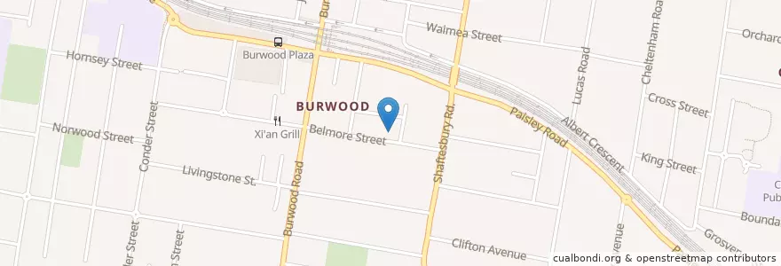 Mapa de ubicacion de Burwood Local Court en Avustralya, New South Wales, Burwood Council, Sydney.