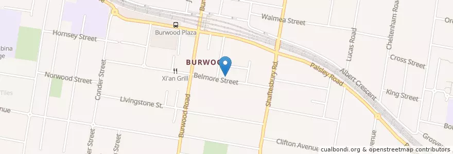 Mapa de ubicacion de Burwood Police Station en Austrália, Nova Gales Do Sul, Burwood Council, Sydney.