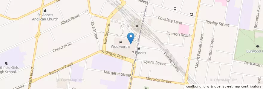 Mapa de ubicacion de Strathfield Police Station en Australia, New South Wales, Strathfield Municipal Council, Sydney.