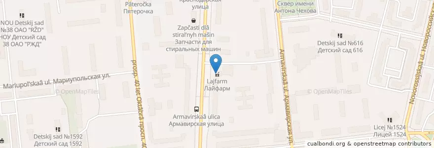 Mapa de ubicacion de Лайфарм en Rússia, Distrito Federal Central, Москва, Юго-Восточный Административный Округ, Район Люблино.