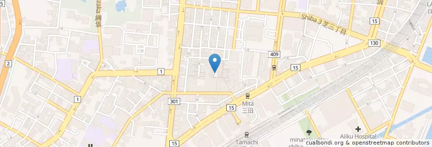 Mapa de ubicacion de 三田製麺所 en Japan, 東京都, 港区.