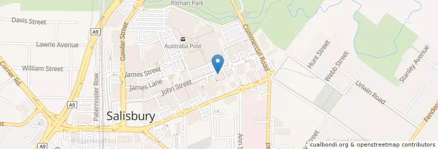 Mapa de ubicacion de Adelaide Bank en Australie, Australie Méridionale, Adelaide, City Of Salisbury.