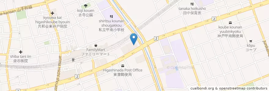 Mapa de ubicacion de 東灘消防署 en 日本, 兵库县/兵庫縣, 神户市, 東灘区.