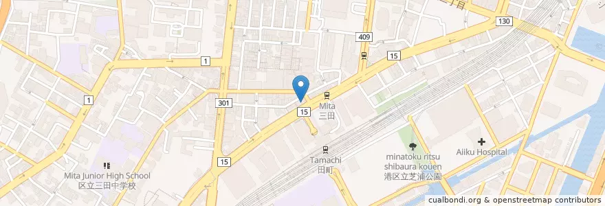 Mapa de ubicacion de 大戸屋 en 日本, 東京都, 港区.